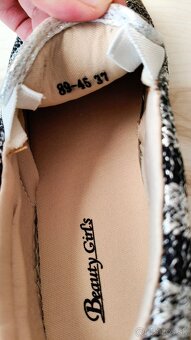 Nové espadrilky strieborno-čierne - 8