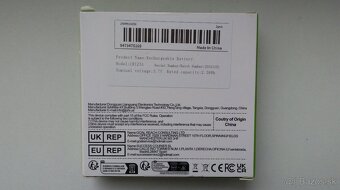 Nabíjateľné batérie RCR123A, 16340, 700 mAh 3,7V, 2,59 Wh - 8