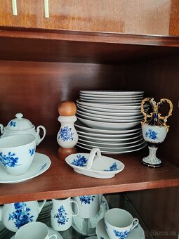 Retro porcelán modrá ruža Bohemia - 8
