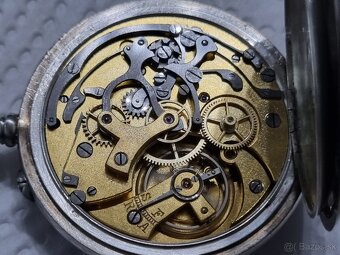 Strieborné, vreckové hodinky-chronograf. - 8