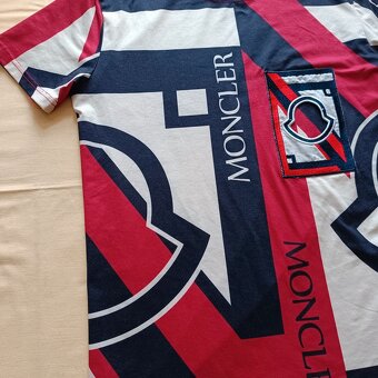 Rare moncler tričko s potlačou s prímesou hodvábu M - 8