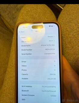 Predám iPhone 14 Pro Max 256 GB — Black Titanium - 8