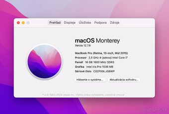 MacBook Pro 15" i7-2,5GHz/16GB/512GB, NOVÁ BATÉRIA,TOP STAV - 8