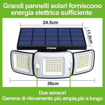 Vonkajšie solárne svietidlo INTELAMP 1200LM, 6000mAh - 8