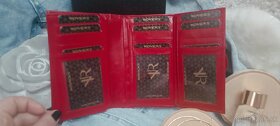 Dámska červená KOŽENÁ peňaženka - 8