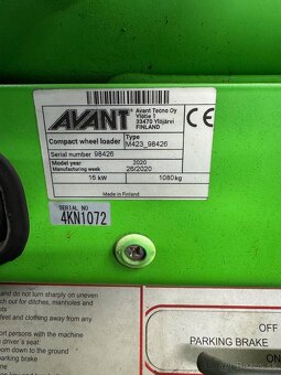 AVANT mininakladač + vidly, lopata, spätná fréza - 8