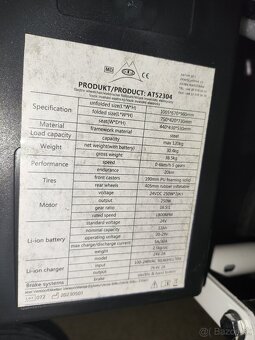 ANTAR vozík invalidný elektrický AT 52304 nosnosť 130 kg - 8