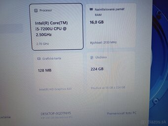 predám Hp 250 g6 / Intel core i5 / 16gb ram / Windows 11 - 8