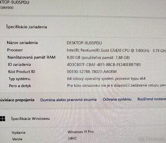 PC Lenovo (Intel Gold G5420 8.gen, 8GB RAM, 128GB SSD, Win11 - 8