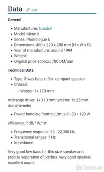 Predám reproduktory Quadral Merin Mk II - 8
