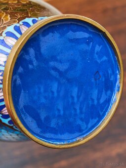 Cloisonné vázy – hnedé, ručne zdobené - 8