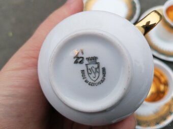 Predám zlato-tyrkysová porcelánová sada - 8