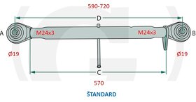 Tretí bod, tiahlo, vzpera 19mm oko - 8