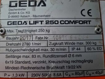 Rebrík 14m strešný výťah GEDA Lift250 - dovoz Nórsko - ako n - 8