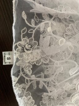 Biele svadobné transparentné bolero - 8