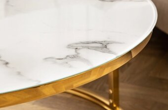 Konferenčný stolík 2 ks - 60 a 80cm mramorový vzhľadľad - 8
