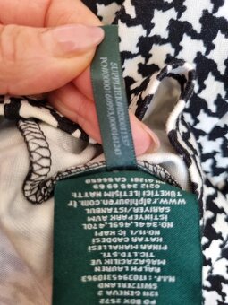 čierno biele elastické šaty Ralph Lauren veľ.S - 8