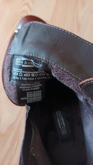 Hnedé nové členkové kožené čižmy 5th Avenue, v.40 - 8
