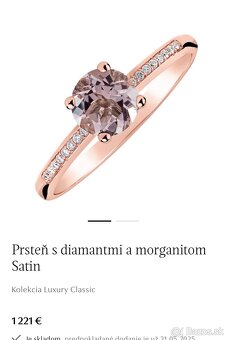 Zlatý prsteň diamanty a Morganit - 8