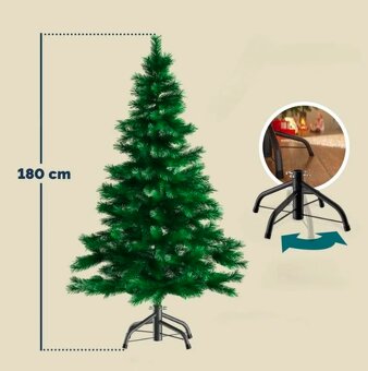 Umelý vianočný stromček 140 až 240 cm - biely, zelený - 8