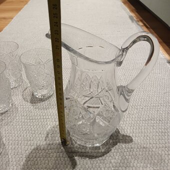 Brúsené sklo Bohemia Crystal - džbán + poháre - 8