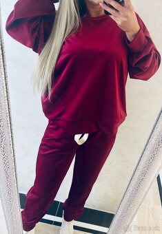 Damska talianska velurova suprava bordo - 8