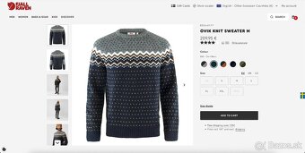 Vlnený sveter Fjallraven Ovik Knit Sweater M Dark Navy - 8