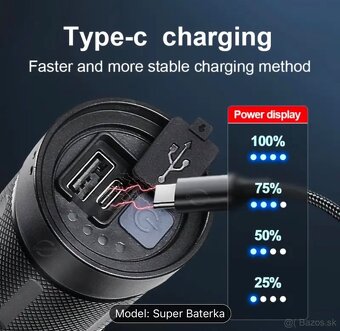 Super silná LED baterka 12000mAh - 8