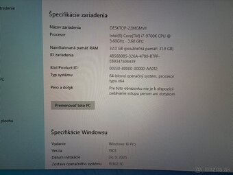 Herný PC (i7 9700k, RTX 2080 Ti, 32GB RAM, 2TB SSD - 8