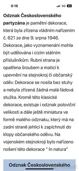 čs. odznak partyzán s dekretem o udělení - 8