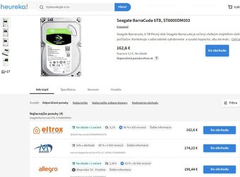 8 /6 /4 2/ TB Seagate Barracuda, Nepoužitý - Fólia - Záruka - 8