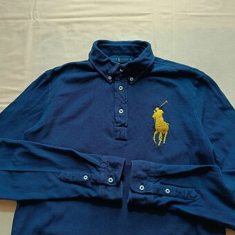 Vintage y2k Ralph Lauren modrá polokošeľa s dlhým rukávom M - 8