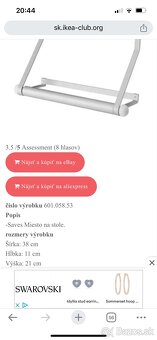 Ikea Asker lista 124cm a 67,5cm dlhá/ 2xpolica/1xdrziak - 8