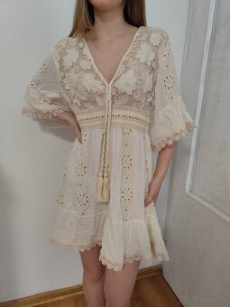 Boho bezove saty S,M,L nove s visačkou - 8