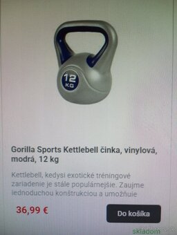 Plastový/cementový KETTLEBELL GORILLA SPORT 10 kg - NOVÝ - 8
