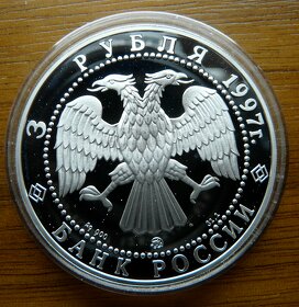 Ruské strieborné zberateľské mince - 3 ruble - 8