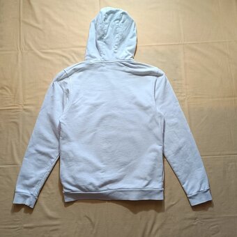 Lacoste biela mikina s kapucňou s veľkým logom S/M - 8