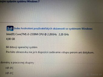 Notebook 13,3" HP.Intel i3-2330M 2x2,20GHz.4Gram.320gb.Win7 - 8