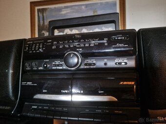 X-BASS prenosné rádio Sharp Stereo sieť 12v 230v Batéri - 8