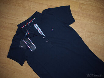 Tommy Hilfiger dámske tmavomodré/čierne polo šaty - 8
