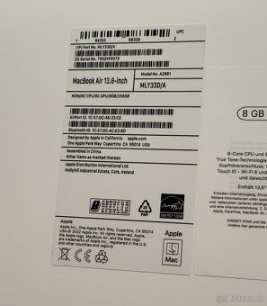 Macbook Air 13,6” M2 (2022) 8GB / 256GB Midnight - 8