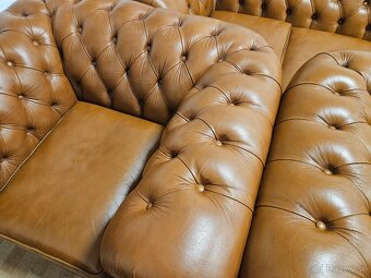 CHESTERFIELD ŠTÝL,TOP STAV,BLEDO HNEDÁ SEDAČKA - 8
