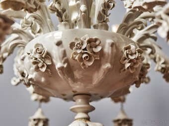Osemramenný porcelánový luster Neapol Capodimonte - 8