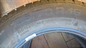 2 ks ZIMNÉ 195/70 R16 94H CONTINENTAL cca 8 mm  LEN 15-€/kus - 8