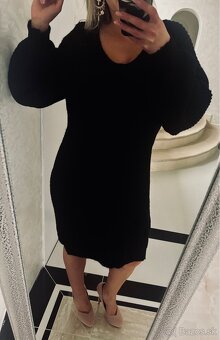 Damske pletene šaty s opaskom Mirella black - 8