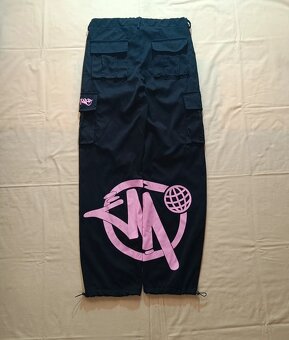 Minus Two čierne padákové nohavice baggy široké cargo pants - 8