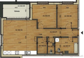 NOVOSTAVBA - VILADOM - 3-izbový byt s 9 m2 balkónom - 8