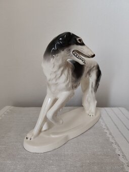 Royal dux chrt pes veľká porcelánová soška rarita - 8