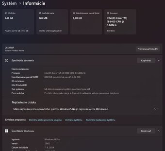 Počitač Intel Core i3 9100/DDR4 8GB/SSD 480GB - 8