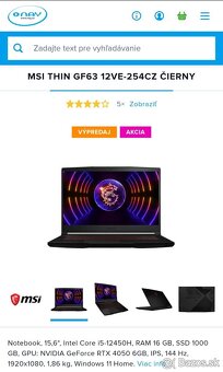 Herný notebook MSI - 8